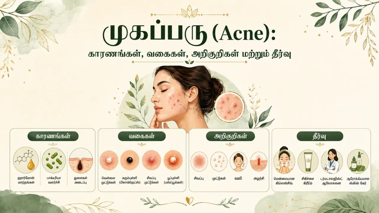 முகப்பரு (Acne): காரணங்கள், வகைகள், அறிகுறிகள் மற்றும் தீர்வு