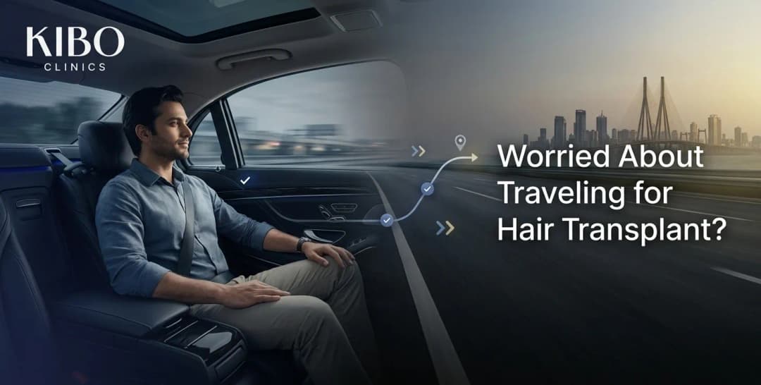 Travel concerns from Nashik to Mumbai for hair transplant shown through a calm journey scene