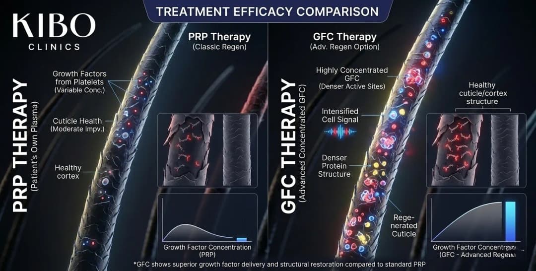 GFC therapy versus PRP showing growth factor concentration treatment efficacy comparison and advanced regenerative options