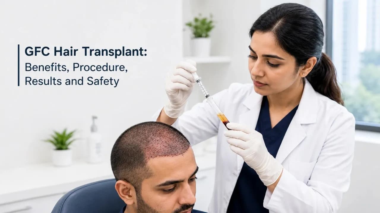 Doctor preparing Growth Factor Concentrate therapy to support recovery after a hair transplant