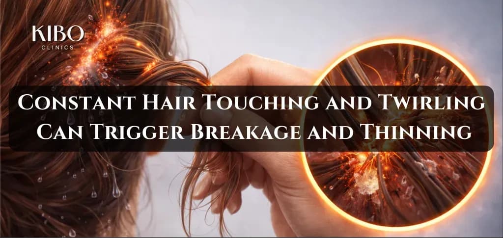 Habitual hair touching and twirling causing breakage and damage