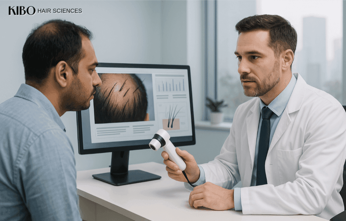 Hair transplant clinic near me showing consultation and results