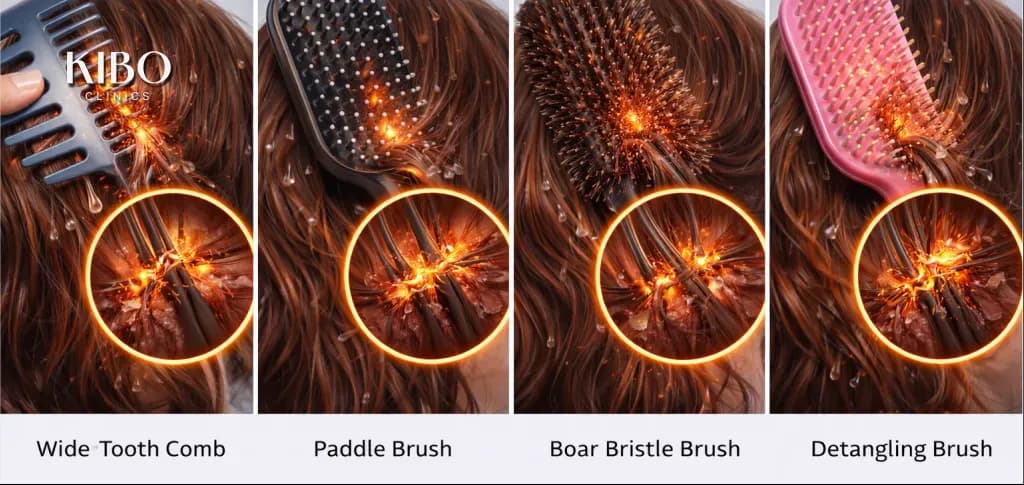Hair brushes and combs causing scalp stress and hair damage