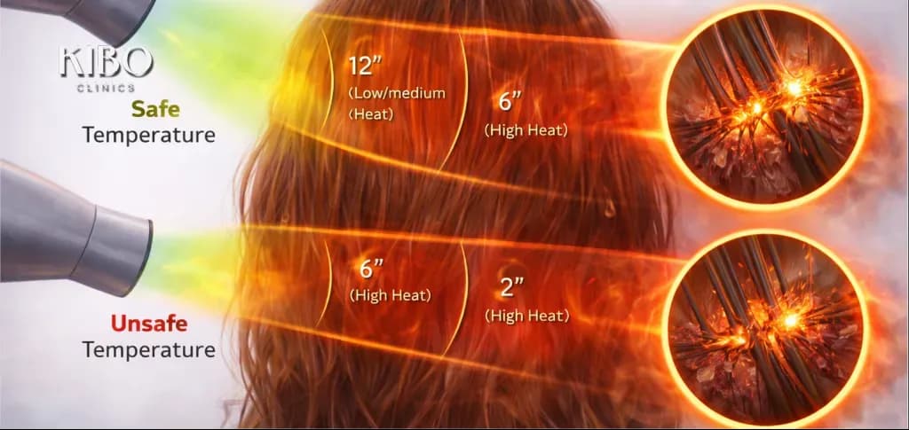 Hair dryer heat impact on scalp and follicle safety