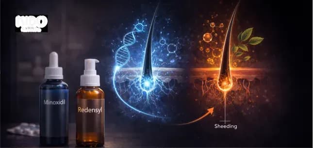 Minoxidil versus Redensyl comparison showing mechanism of action clinical evidence efficacy rates and treatment selection criteria