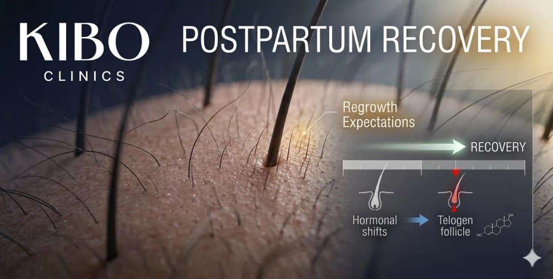 Postpartum hair shedding showing telogen effluvium recovery timeline hormonal shifts and regrowth expectations