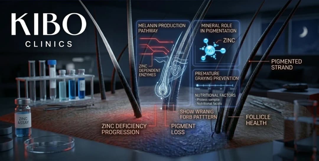 Zinc deficiency hair graying showing mineral role in pigmentation premature gray prevention and nutritional factors