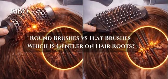 Round brush vs flat brush