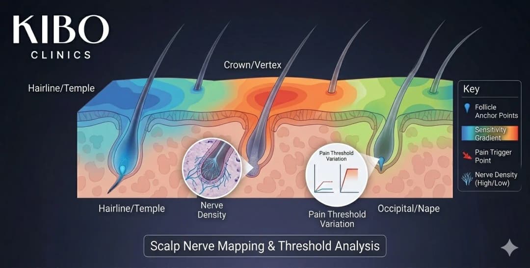 Emerging new hair growth showing fine immature strands vulnerable to styling heat chemical treatments and mechanical manipulation during early development