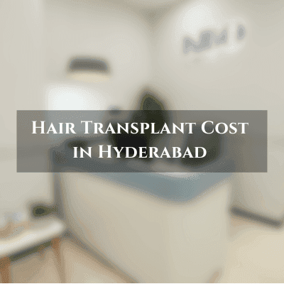 Hair Transplant in hyderabad in bg there is blurred front desk image of Kibo Hair Transplant Clinic in Mumbai