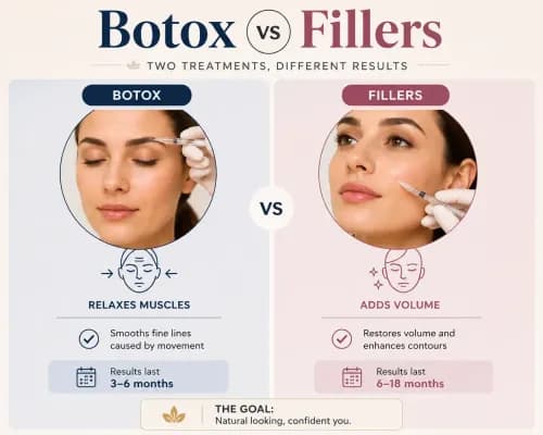 Difference Between Botox and Fillers: Uses, Results and Safety